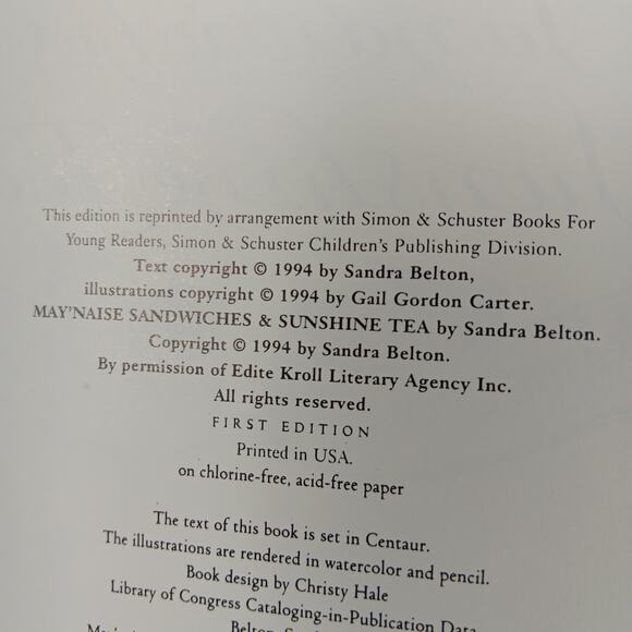May'Naise Sandwiches & Sunshine Tea Paperback 1994 - Picture 5 of 7